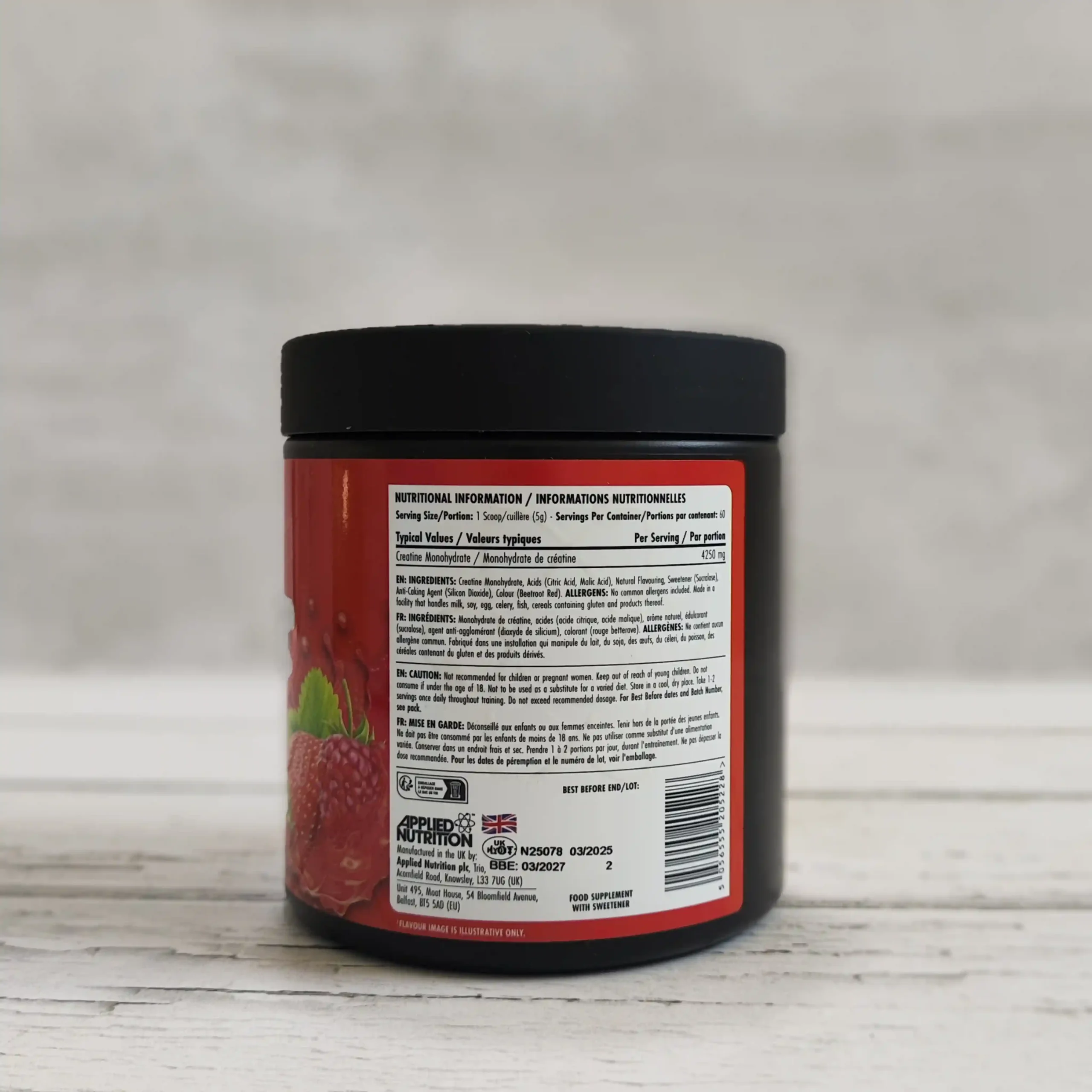 کراتین طعم دار مونوهیدرات ۳۰۰ گرمی بادی فوئل اپلاید