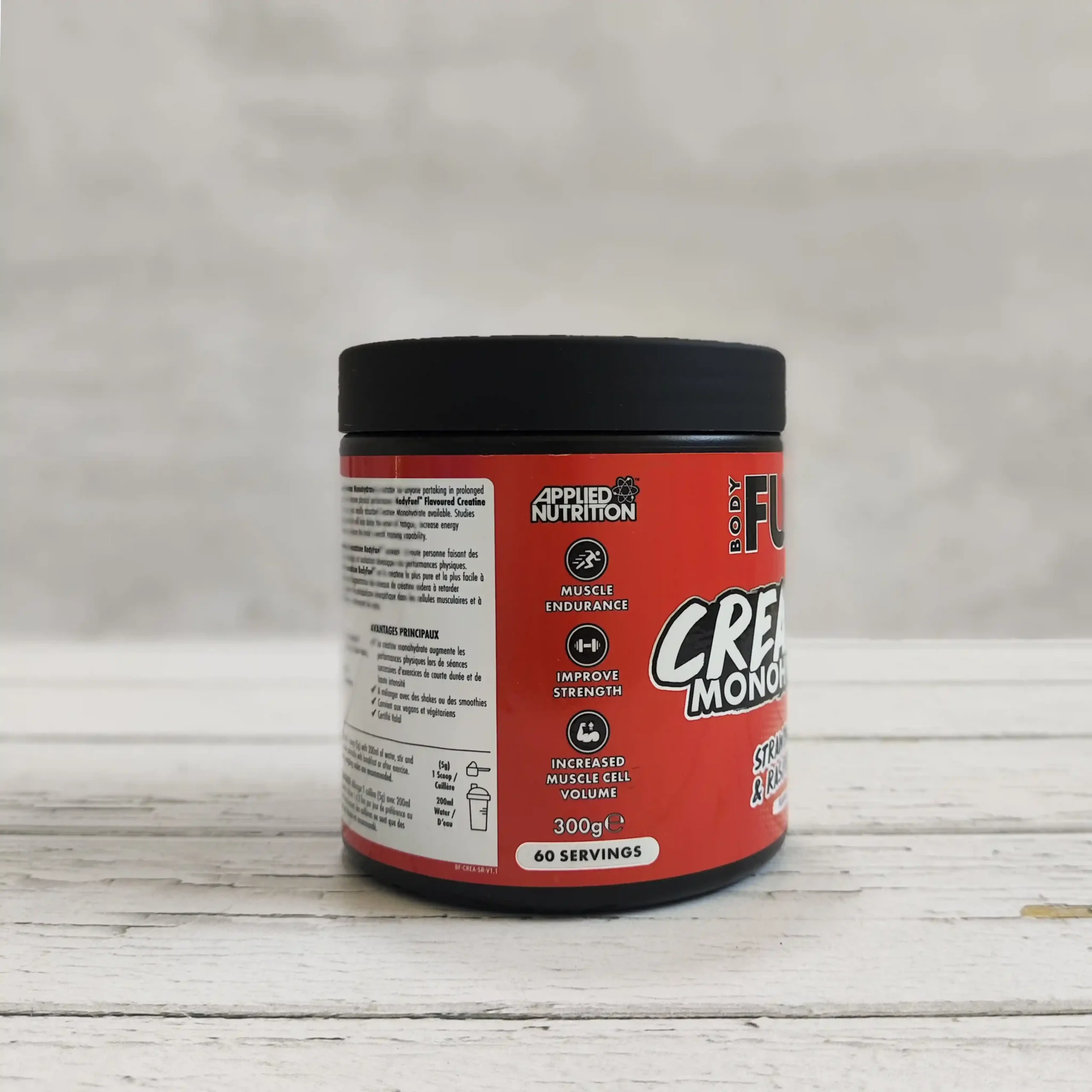 کراتین طعم دار مونوهیدرات ۳۰۰ گرمی بادی فوئل اپلاید